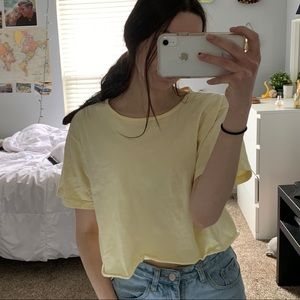 3 FOR $15// pastel yellow crop top